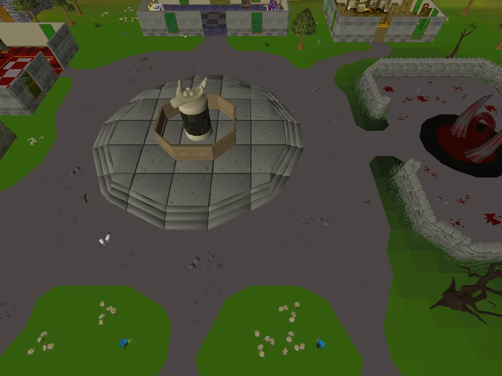 Edgeville town square seen from above